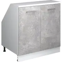 Vicco R-Line Keukenkast voor schuine wand – 80 cm met 2 deuren, kastromp 60 cm diepte Beton