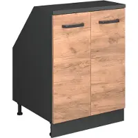 Vicco R-Line Keukenkast voor schuine wand – 60 cm met 2 deuren, kastromp 60 cm diepte Krachtige eik goud