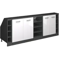 Vicco R-Line Keukenkast voor schuine wand – 210 cm Set van 5 kastrompen 60 cm diepte Wit Hoogglans