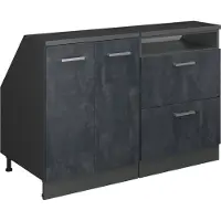Vicco R-Line Keukenkast voor schuine wand – 120 cm Set van 2 kastrompen 60 cm diepte Zwart beton