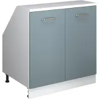 Vicco R-Line Keukenkast voor schuine wand – 80 cm met 2 deuren, kastromp 60 cm diepte Blauw-grijs