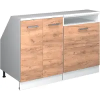 Vicco Keukenkast voor schuine wand R-Line Krachtige eik goud 120 cm Set van 2 kastrompen 60 cm diepte, Model 60096