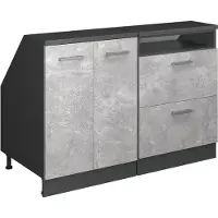 Vicco Keukenkast voor schuine wand R-Line Beton 120 cm Set van 2 kastrompen 60 cm diepte, Model 60014