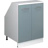 Vicco R-Line Keukenkast voor schuine wand – 60 cm met 2 deuren, kastromp 60 cm diepte Blauw-grijs