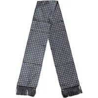 Dolce&Gabbana Blauwe Patroon Franje Hals Foulard Sjaal