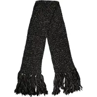 Dolce&Gabbana Zwarte Wol Franje Halswrap Foulard Sjaal