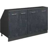 Vicco R-Line Keukenkast voor schuine wand – 140 cm Set van 2 kastrompen 60 cm diepte Zwart beton