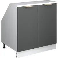 Vicco R-Line Keukenkast voor schuine wand – 80 cm met 2 deuren, kastromp 60 cm diepte Antraciet-goud