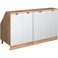 Vicco Keukenkast voor schuine wand R-Line Witte golf 140 cm Set van 2 kastrompen 60 cm diepte, Model 60650