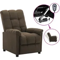 vidaXL Fauteuil verstelbaar elektrisch stof bruin