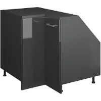 Vicco R-Line Hoekkeukenkast voor schuine wand – 75.6 cm met 1 deur, kastromp 60 cm diepte Antraciet Hoogglans