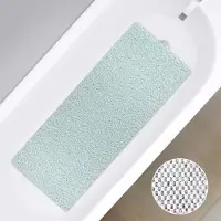 Unyqoos Douchemat, antislip, 40 x 100 cm, zacht, comfort, veilige badmat, antibacteriële badmat met afvoergaten, antislipmat, douche voor bad en natte ruimtes