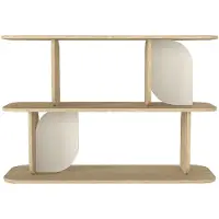 Vente-unique Wandrek met 2 planken - Licht naturel en beige - NELERIA