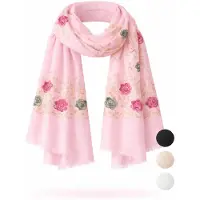 HS Sjaal - In 4 Kleuren - Langwerpig design met Rozen