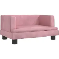 vidaXL Kinderbank 60x40x30 cm fluweel roze