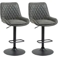 HOMCOM barkruk - kunstleer - 51L x 59B x 97-117H cm - donkergrijs