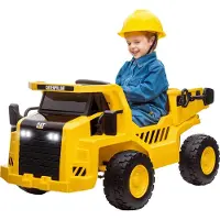 AIYAPLAY Kinder elektrische tractor, opzittractor met afstandsbediening, emmer en schop