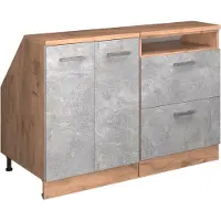 Vicco Keukenkast voor schuine wand R-Line Beton 120 cm Set van 2 kastrompen 60 cm diepte, Model 60368