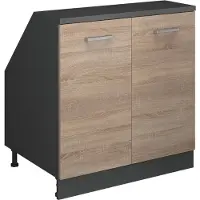 Vicco R-Line Keukenkast voor schuine wand – 80 cm met 2 deuren, kastromp 60 cm diepte Sonoma