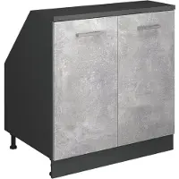 Vicco R-Line Keukenkast voor schuine wand – 80 cm met 2 deuren, kastromp 60 cm diepte Beton