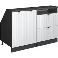 Vicco R-Line Keukenkast voor schuine wand – 120 cm Set van 2 kastrompen 60 cm diepte Witte golf