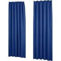 Unyqoos Thermogordijn, verduisteringsgordijnen met plooiband, 220 x 140 cm (hoogte x breedte), koningsblauw, set van 2
