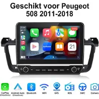 Junsun Android 15 Autoradio Geschikt voor Peugeot 508 2011-2018, 2GB+32GB, Draadloze CarPlay, DAB+, GPS-Navigatie, Bluetooth, 10.1-inch Touchscreen, WIFI, DSP, Quad-core processor