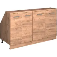 Vicco R-Line Keukenkast voor schuine wand – 140 cm Set van 2 kastrompen 60 cm diepte Krachtige eik goud