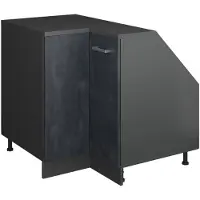 Vicco R-Line Hoekkeukenkast voor schuine wand – 75.6 cm met 1 deur, kastromp 60 cm diepte Zwart beton