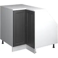 Vicco R-Line Hoekkeukenkast voor schuine wand – 75.6 cm met 1 deur, kastromp 60 cm diepte Antraciet landhuis