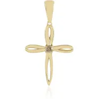 Cavill - Moderne Zilveren Hanger 925 Sterling Zilver Verguld - I3 Champagne Diamant 0,041 ct Ronde Briljant - Fijne Sieraden Afrikaanse Diamant