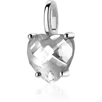 Zinzi zilveren hanger hartje wit ZIH2071 (zonder collier)
