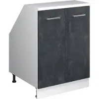 Vicco R-Line Keukenkast voor schuine wand – 60 cm met 2 deuren, kastromp 60 cm diepte Zwart beton