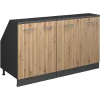 Vicco Keukenkast voor schuine wand R-Line Artisanaal eiken 140 cm Set van 2 kastrompen 60 cm diepte, Model 60295