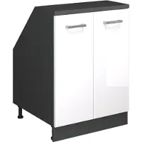 Vicco R-Line Keukenkast voor schuine wand – 60 cm met 2 deuren, kastromp 60 cm diepte Wit Hoogglans