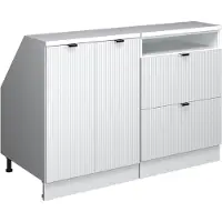 Vicco Keukenkast voor schuine wand R-Line Witte golf 120 cm Set van 2 kastrompen 60 cm diepte, Model 60646