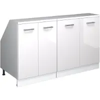 Vicco R-Line Keukenkast voor schuine wand – 140 cm Set van 2 kastrompen 60 cm diepte Wit Hoogglans