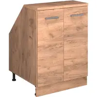Vicco R-Line Keukenkast voor schuine wand – 60 cm met 2 deuren, kastromp 60 cm diepte Krachtige eik goud