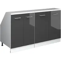 Vicco R-Line Keukenkast voor schuine wand – 140 cm Set van 2 kastrompen 60 cm diepte Antraciet Hoogglans