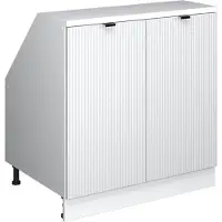Vicco R-Line Keukenkast voor schuine wand – 80 cm met 2 deuren, kastromp 60 cm diepte Witte golf