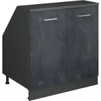 Vicco Rion Kast voor schuine wand – 80 x 81.6 cm met 2 deuren, kastromp 60 cm diepte Zwart beton