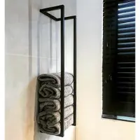 TLF Interieurs Handdoekenrek Houston | TLF Interieurs staal zwart 25x90x20 cm handdoekenhouders | NADUVI