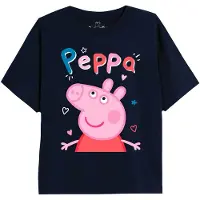 Pipsa Possu Meisjes Klassiek Doodle T-shirt (Marine)