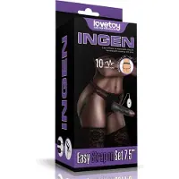 Lovetoy Adjustable Strap on with Dildo 10 Vibrations 7.5