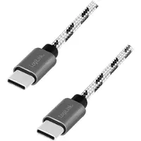 Logilink USB 2.0 Type-C Kabel-Set, C/M zu USB-C/M, Alu, Nylon, weiß/schwarz