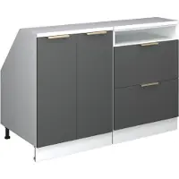Vicco R-Line Keukenkast voor schuine wand – 120 cm Set van 2 kastrompen 60 cm diepte Antraciet-goud