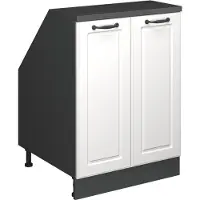 Vicco R-Line Keukenkast voor schuine wand – 60 cm met 2 deuren, kastromp 60 cm diepte Wit Landhuis