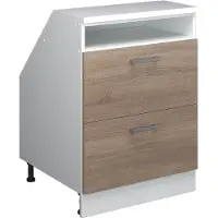 Vicco Keukenkast voor schuine wand R-Line Sonoma 60 cm met 2 laden, kastromp 60 cm diepte, Model 60072