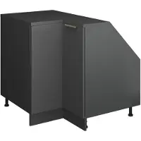 Vicco R-Line Hoekkeukenkast voor schuine wand – 75.6 cm met 1 deur, kastromp 60 cm diepte Antraciet-goud