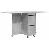 vidaXL Eettafel 140 x 80 x 77 cm Bewerkt hout Betongrijs Rechthoekig